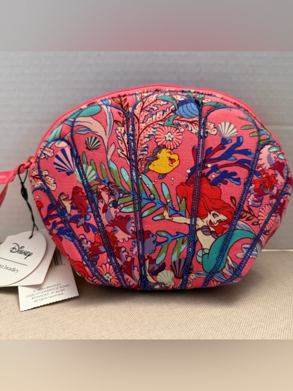 Vera Bradley Shell Cosmetic Case Ariel’s Pink Lagoon New ~ Will Receive Exact